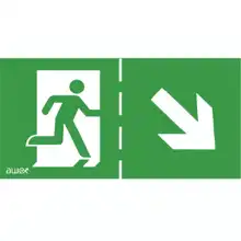 MODUS piktogram P23 schody vpravo dolu 150x300mm