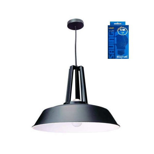 ORGANIC.LIGHT závěsné svítidlo FAKTOR 1x14W pr.43 +závěs +žárovka; černá˙
