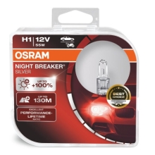 OSRAM autožárovka H1 NIGHT BREAKER SILVER 64150NBS 55W 12V P14.5s HCBox-2ks