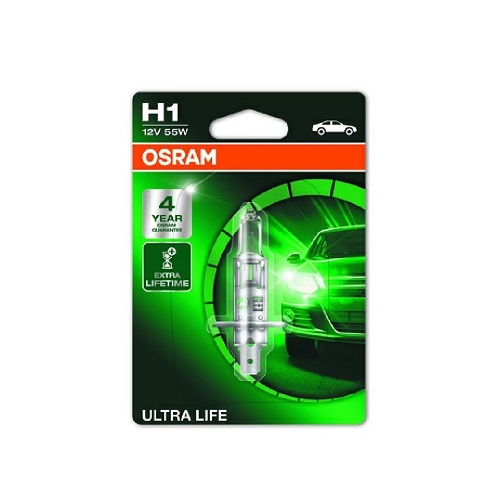 OSRAM autožárovka H1 ULTRA LIFE 64150ULT 55W 12V P14.5s blistr