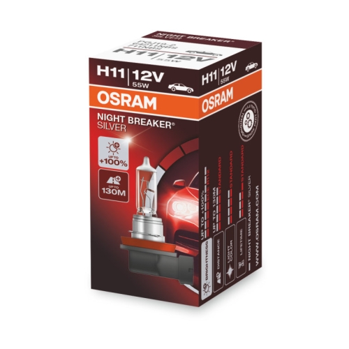 OSRAM autožárovka H11 NIGHT BREAKER SILVER 64211NBS 55W 12V PGJ19-2