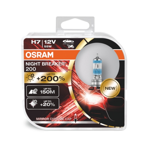 OSRAM autožárovka H7 NIGHT BREAKER 200 64210NB200 55W 12V PX26d HCBox-2ks