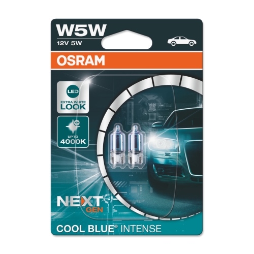 OSRAM autožárovka W5W COOL BLUE 2825CBN-02B 5W 12V W2.1x9.5D BL2