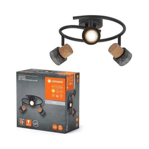 OSRAM dekorativní bodové reflektory SPOT CORK SP 3X3.4W 927 GU10 Černá