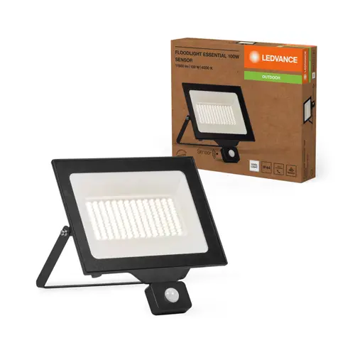 OSRAM Floodlight se senzorem ESSENTIAL 100W 840 Černá