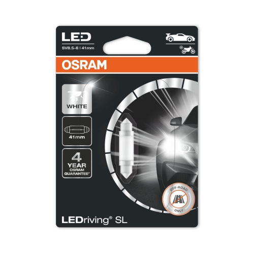 OSRAM LED autožárovka C5W (41 mm) 6413DWP-01B 0.6W 12V SV8.5-8 blistr-1ks