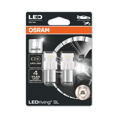 OSRAM LED autožárovka P21/5W 7528DWP-02B 2W 12V BAY15d blistr-2ks