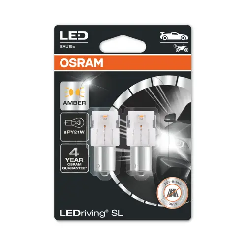 OSRAM LED autožárovka PY21W 7507DYP-02B 1.3W 12V BAU15s blistr-2ks