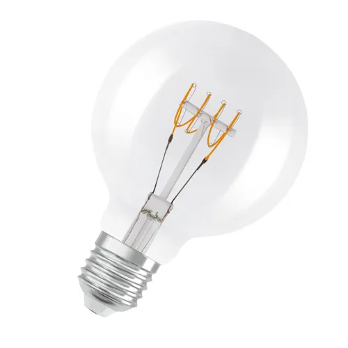 OSRAM LED globe filament 1906 G95 4.8W/40W E27 2700K 470lm Dim 15Y ; čirá