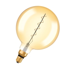 OSRAM LED globe filament 1906.spiral G200 4.8W/33W E27 2200K 400lm Dim;zlatá