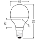 OSRAM LED kapka COMF P45 4.9W/40W E14 2700K 470lm NonDim 30Y opál