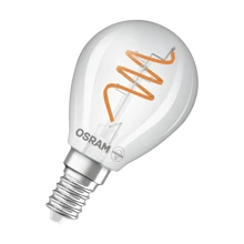 OSRAM LED kapka filament 1906.spiral P45 4.6W/40W E14 2700K 470lm Dim 15Y ; čirá