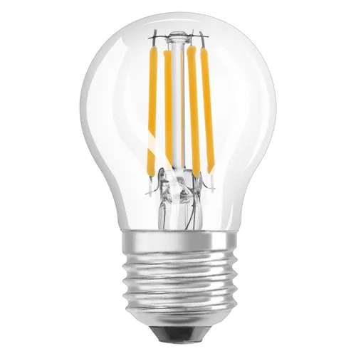 OSRAM LED kapka filament COMF P45 2.2W/25W E27 2700K 300lm Dim 15Y čirá