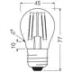 OSRAM LED kapka filament COMF P45 2.2W/25W E27 2700K 300lm Dim 15Y čirá