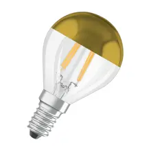 OSRAM LED kapka filament P45 4W/34W E14 2700K 380lm NonDim 15Y ; zlatý vrchlík