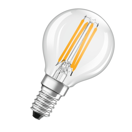 OSRAM LED luster filament COMF P45 2.2W/25W E14 2700K 300lm Dim 15Y čirá
