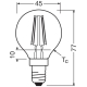 OSRAM LED luster filament COMF P45 3.4W/40W E14 2700K 470lm Dim 15Y čirá