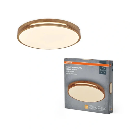 OSRAM LED stropní svítidlo ORBIS ALISON 500MM 36W 830 CLICKD Dřevo