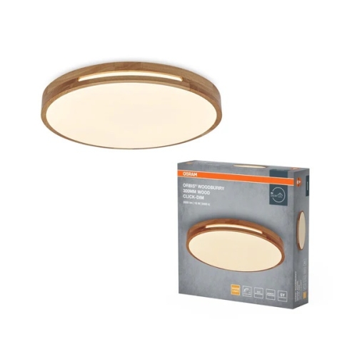OSRAM LED stropní svítidlo ORBIS WOODBURRY 300 16W 830 CLICKD Dřevo