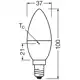 OSRAM LED svíčka COMF B37 2.9W/25W E14 2700K 250lm NonDim 30Y opál