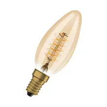 OSRAM LED svíčka filament 1906.spiral B35 3.4W/25W E14 1800K 250lm Dim;zlatá