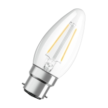 OSRAM LED svíčka filament PARATHOM B35 3W/25W B22d 2700K 250lm NonDim 15Y˙