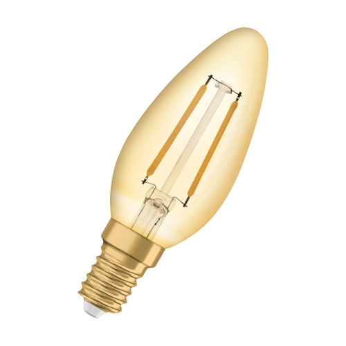 OSRAM LED svíčka filament Vintage.1906 B35 1.5W/12W E14 2400K 120lm NonDim 15Y˙