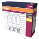 OSRAM LED svíčka VALUE B35 4.9W/40W E14 2700K 470lm NonDim 15Y opál 3-pack
