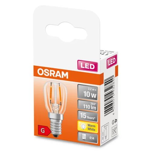 OSRAM LED zářivka filament T26 10 CL 2,2W/827 230V E14 110lm 2700K NonDim 15Y