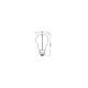 OSRAM LED žárovka filament 1906 A60 1.8W/8W E27 2700K 80lm NonDim 15Y ; zlatá
