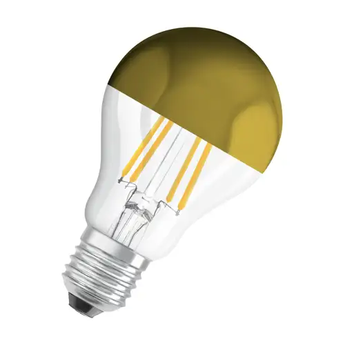 OSRAM LED žárovka filament A60 6.5WW/50W E27 2700lm 650lm 15Y ; zlatý vrchlík