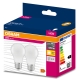OSRAM LED žárovka VALUE A60 4.9W/40W E27 2700K 470lm NonDim 15Y opál 2-pack