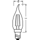 OSRAM LEDsvíčka filament Vintage.1906 BA35 2.5W/22W E14 2400K 220lm NonDim 15Y˙