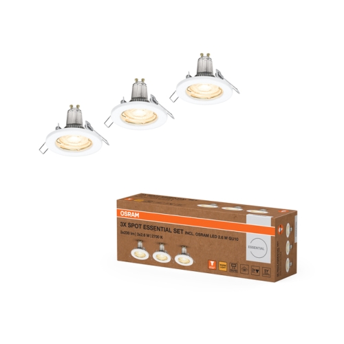 OSRAM stropní svítidlo Bodové ESSENTIAL SET 3X2.6W 827 GU10 Bílá