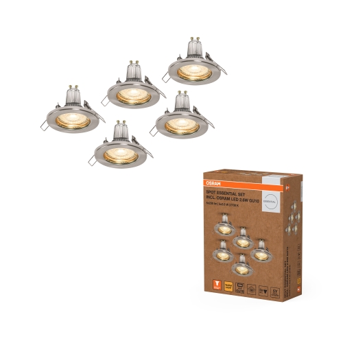 OSRAM stropní svítidlo Bodové ESSENTIAL SET 5X2.6W 827 GU10 BN