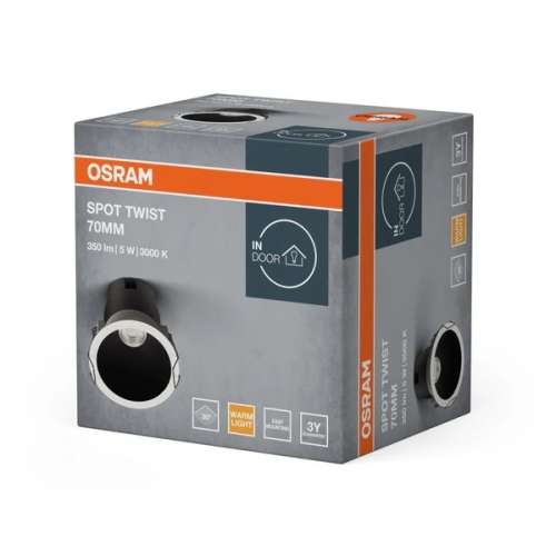 OSRAM stropní svítidlo Bodové TWIST 70MM 5W 830 Bílá Černá