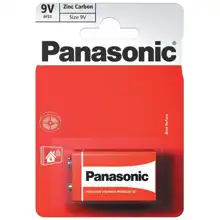 PANASONIC batere zinko-uhlik. ZINC.CARBON 9V/6F22 ;BL1