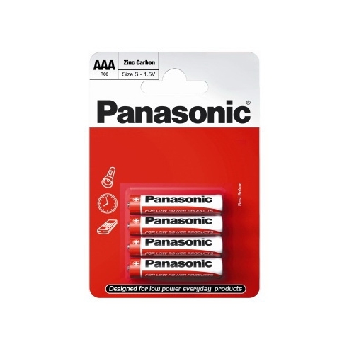 PANASONIC batere zinko-uhlik. ZINC.CARBON AAA/R03 ;BL4