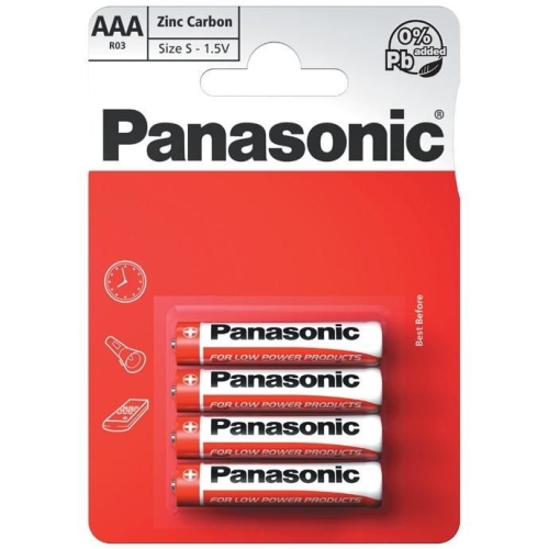 PANASONIC batere zinko-uhlik. ZINC.CARBON AAA/R03 ;BL4