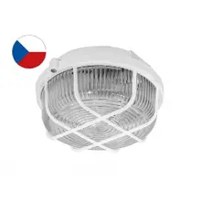 PANLUX stropnice KRUH 1x100W E27 IP44 mřížka ;bílá