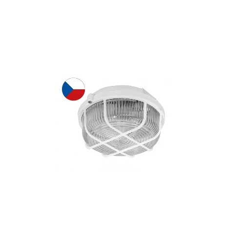 PANLUX stropnice KRUH 1x100W E27 IP44 mřížka ;bílá