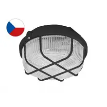 PANLUX stropnice KRUH 1x100W E27 IP44 mřížka ;černá