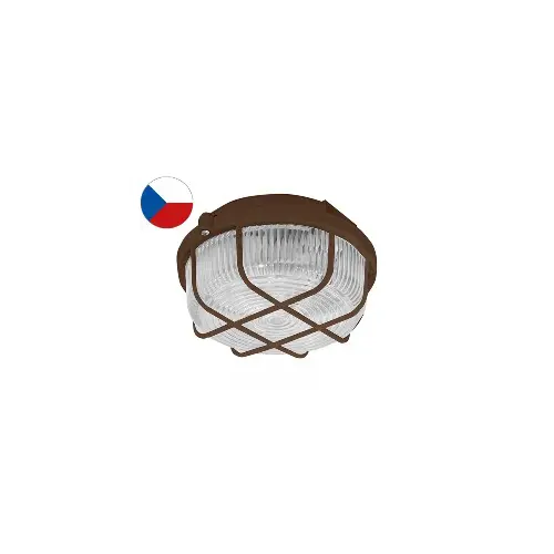 PANLUX stropnice KRUH 1x100W E27 IP44 mřížka ;hnědá