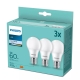PHILIPS bulb. A60 9W/60W E27 4000K 806lm NonDim 15Y opál 3-pack