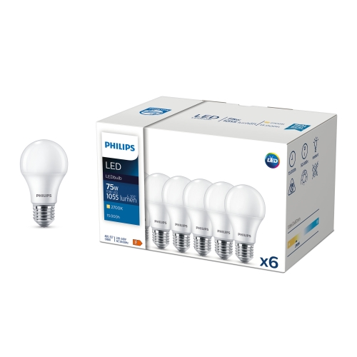 PHILIPS CorePro LEDbulb ND 10-75W A60 E27 827 6CT