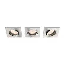 PHILIPS downlight "bodovka" Donegal 3xGU10 IP20 ; nikl 3-pack
