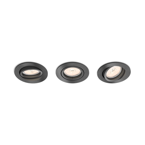 PHILIPS downlight "bodovka" Donegal 3xGU10lm/ IP20 ; šedá 3-pack˙