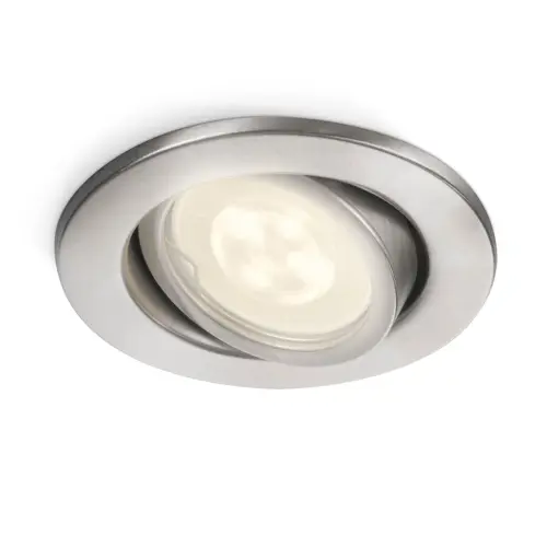 PHILIPS downlight "bodovka" Fresco 1xGU10 IP23 ; nerez