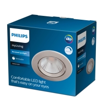 PHILIPS downlight Sparkle 5.5W 350lm/827/36° IP20 ; nikl 3-pack˙