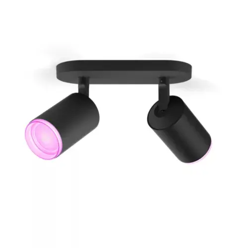 PHILIPS HUE Fugato plate/spiral black 2x5.7W 240V